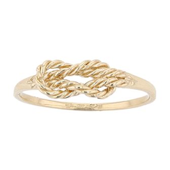 Au Naturale 14k Gold Twisted Love Knot Ring