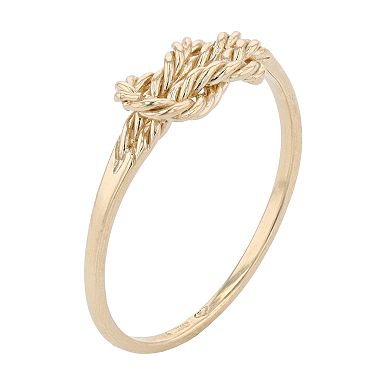 Au Naturale 14k Gold Twisted Love Knot Ring