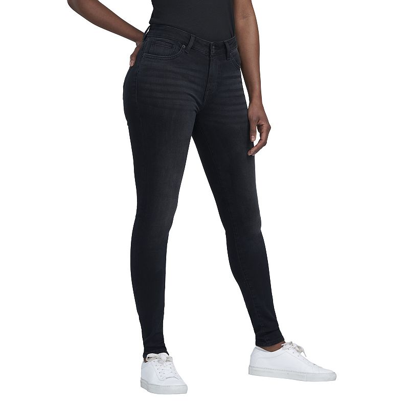 Womens Buffalo David Bitton Mid-Rise Skinny Jeans, Size: 31X30, Black