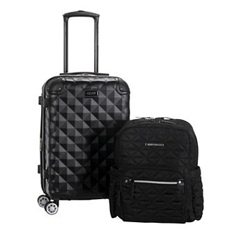 Kenneth Cole Reaction Diamond Tower 2 pc Hardside Carry-On Spinner Luggage and Laptop Backpack Set