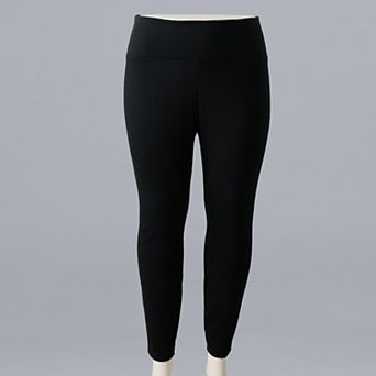 Plus Size Simply Vera Vera Wang High Rise Fleece-Lined Leggings