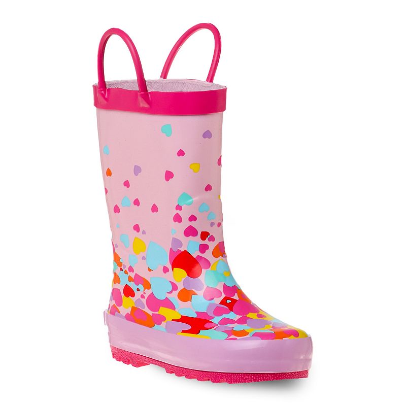 Laura Ashley Hearts Girls Rain Boots, Girls, Size: 1, Pink