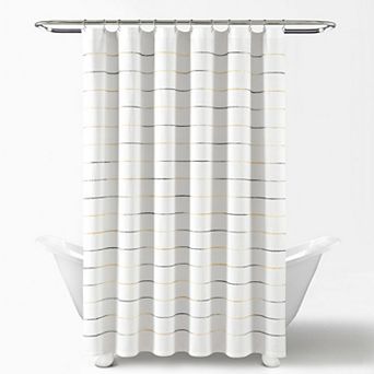 Lush Decor Ombre Stripe Yarn Dyed Cotton Shower Curtain