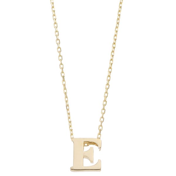 Au Naturale 14k Gold Initial Pendant Necklace - E