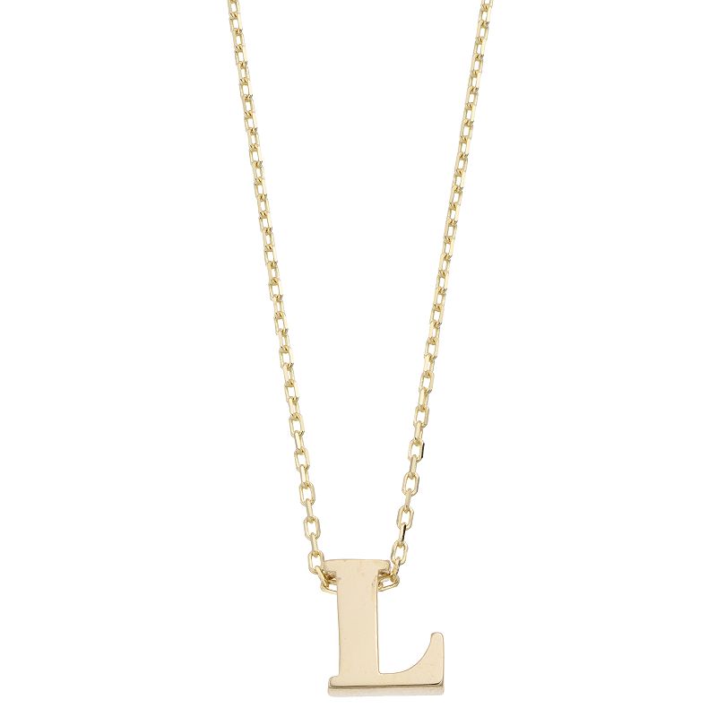 Au Naturale 14k Gold Initial Pendant Necklace, Womens, Size: 18, Yellow