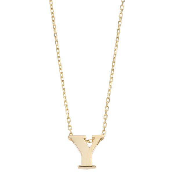 Au Naturale 14k Gold Initial Pendant Necklace - Y