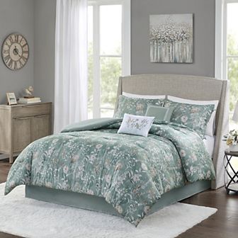 Madison Park Mirabella 6 pc Floral Comforter Set With Throw Pillows