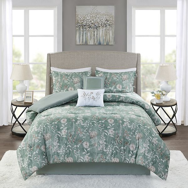 King Embroidered Floral Comforters & Sets for sale