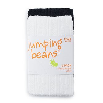 Baby & Toddler Girl Jumping Beans® 2-Pack Black & White Warmwear Tights