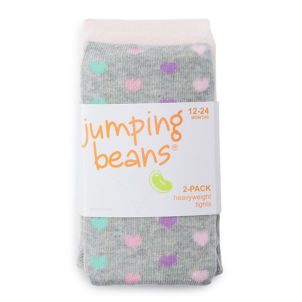 Baby Toddler Girl Jumping Beans 2 Pack Gray Polka Dot Pink Warmwear Tights