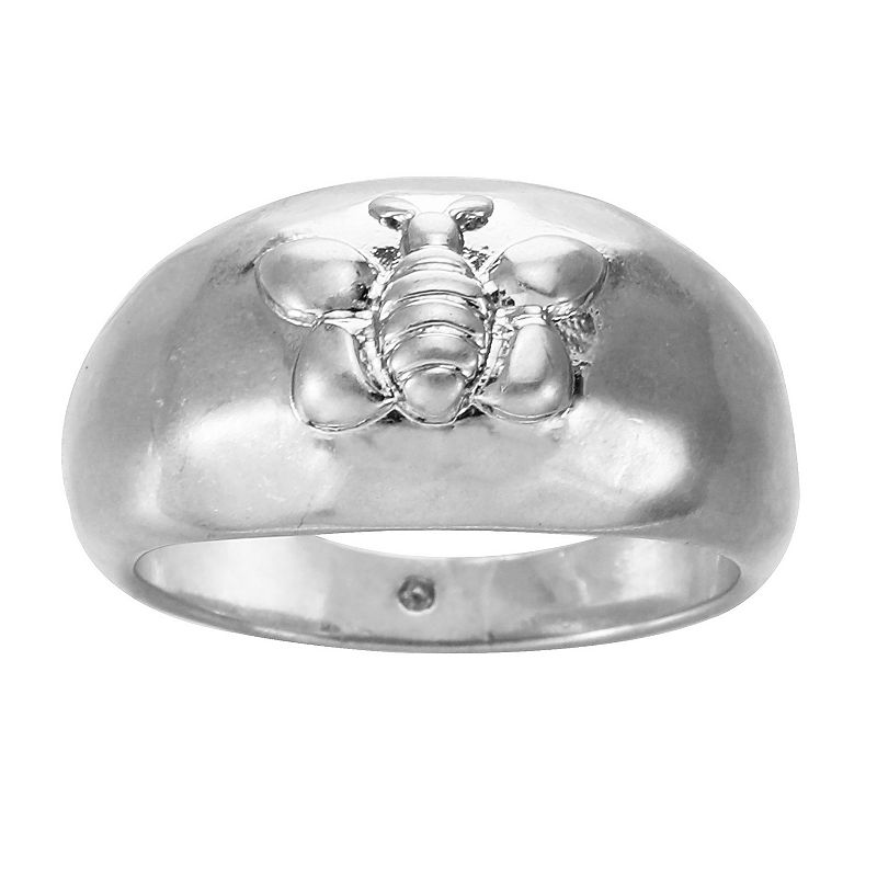 Bella Uno Silver Tone Bee Ring, Womens, Size: 8