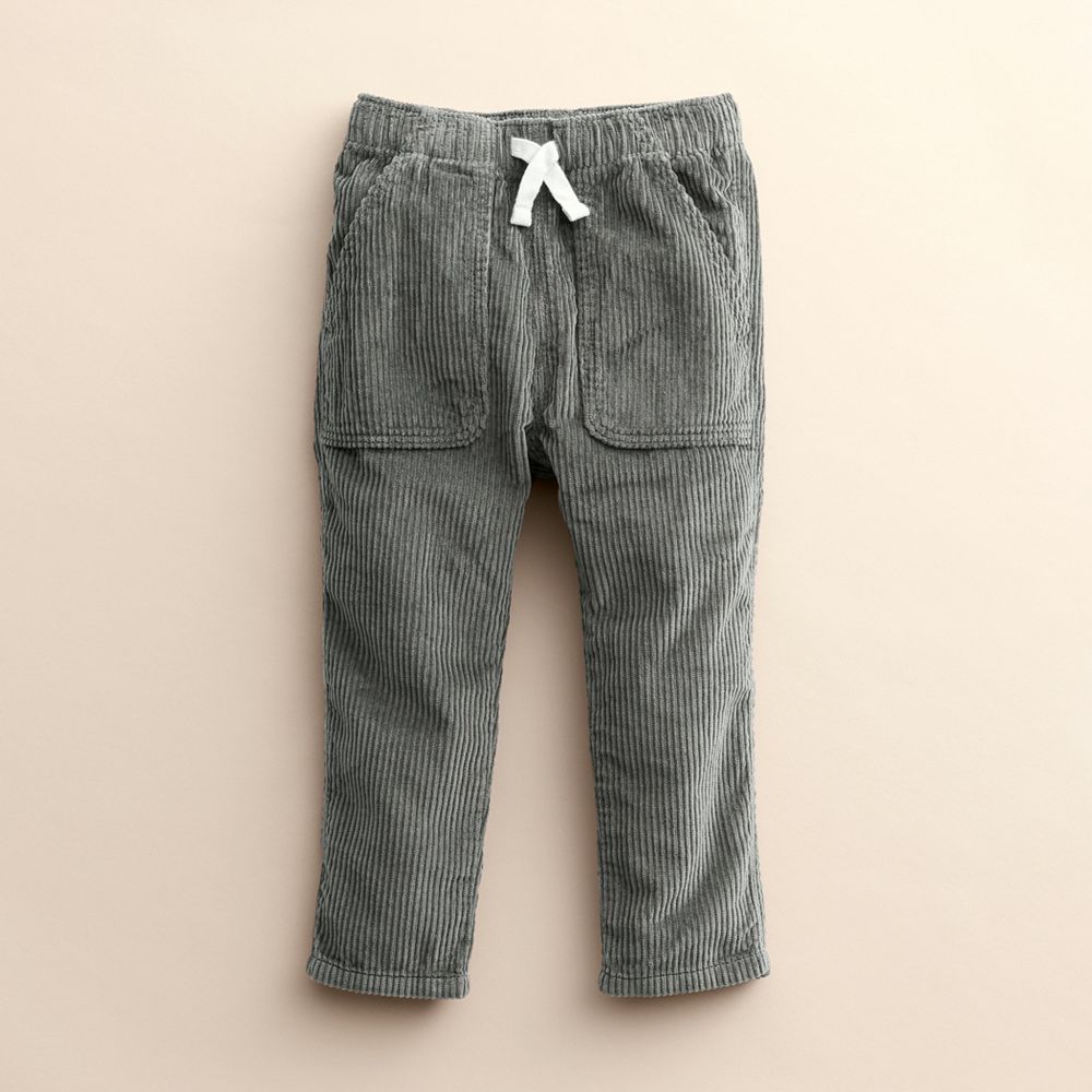 Babyhug Cotton Lycra Full Length Stretchable Corduroy Pants - Olive