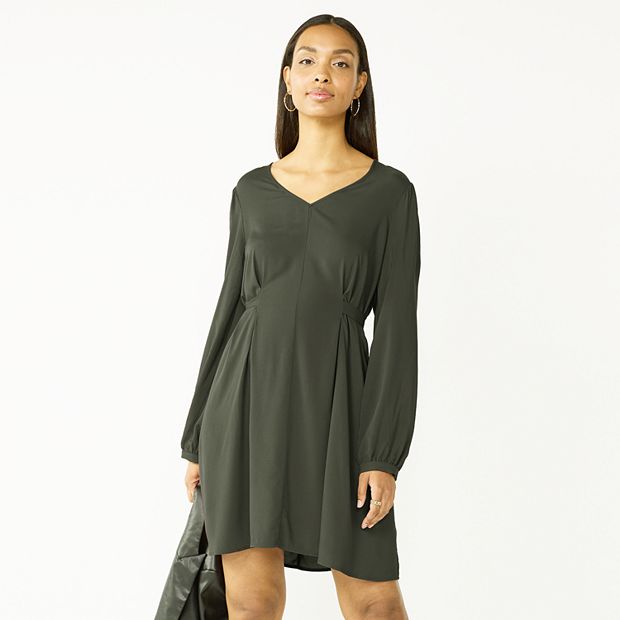 Women s Nine West Knot Back Long Sleeve Dress