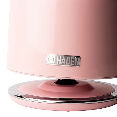 Haden Heritage 1.7 Liter Stainless Steel Body Retro Electric Tea Kettle, Pink