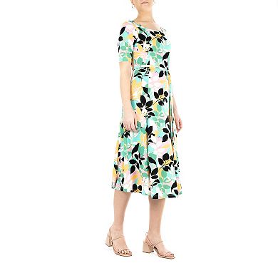Women's Nina Leonard Syliva Print Midi Dress