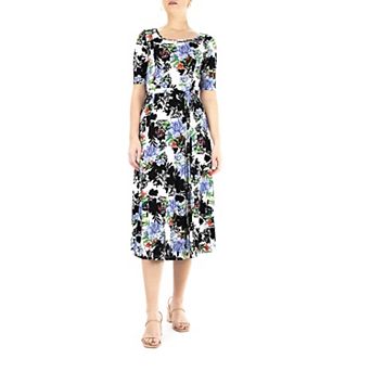 Women's Nina Leonard Syliva Print Midi Dress