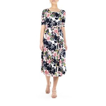 Women's Nina Leonard Syliva Print Midi Dress