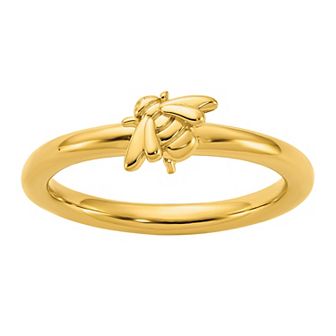 Stacks & Stones Sterling Silver Stackable Gold-Plated Bee Ring