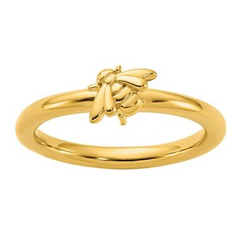 Stacks & Stones Sterling Silver Stackable Gold-Plated Bee Ring