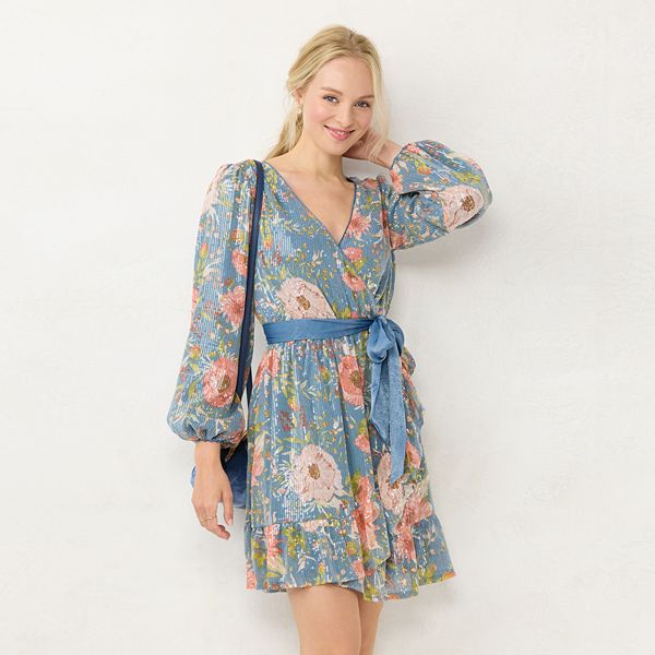 LC Lauren Conrad Dress Up Shop Collection Floral Paillette Top