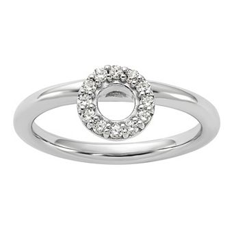 Stacks & Stones Sterling Silver Stackable Cubic Zirconia "O" Ring