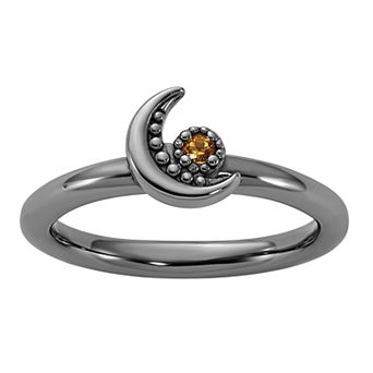 Stacks & Stones Sterling Silver Stackable Citrine Moon Ring