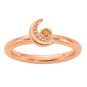 Stacks & Stones Sterling Silver Stackable Citrine Moon Ring
