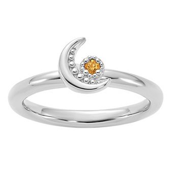 Stacks & Stones Sterling Silver Stackable Citrine Moon Ring