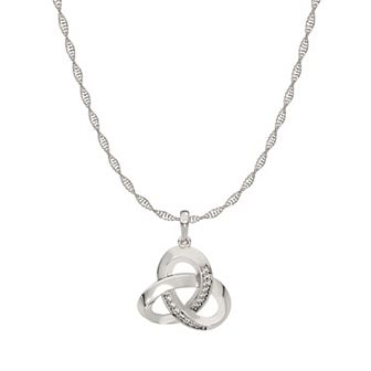 10k White Gold Diamond Accent Fashion Pendant Necklace