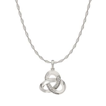 10k White Gold Diamond Accent Fashion Pendant Necklace