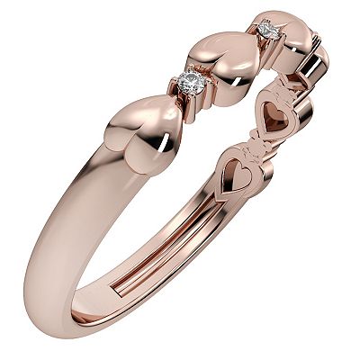 10k Rose Gold Diamond Accent Heart Ring