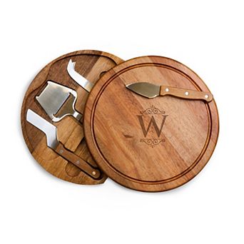 Toscana Monogram Acacia Circo Cheese Cutting Board & Tools Set