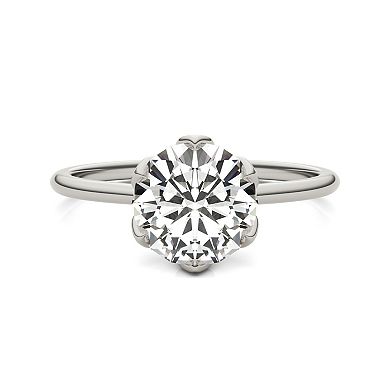 Charles & Colvard 14k White Gold 1 9/10 Carat T.W. Lab-Created Moissanite Solitaire Engagement Ring