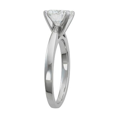 Charles & Colvard 14k White Gold 1 9/10 Carat T.W. Lab-Created Moissanite Solitaire Engagement Ring