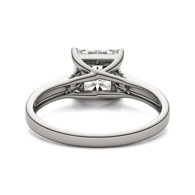 Charles & Colvard 14k White Gold 1 9/10 Carat T.W. Princess Cut Solitaire Engagement Ring