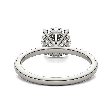 Charles & Colvard 14k White Gold 2 1/5 Carat T.W. Round Hidden Halo Engagement Ring