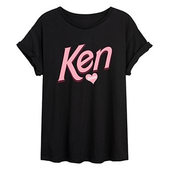 Juniors' Barbie Ken Heart Oversized Tee