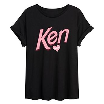 Juniors' Barbie Ken Heart Oversized Tee