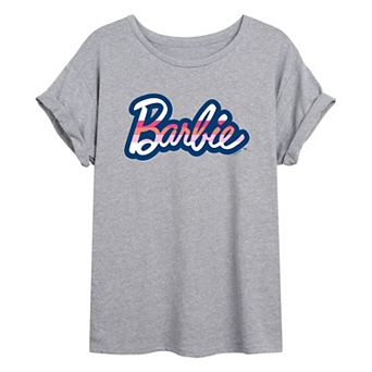 Juniors' Barbie Logo Oversized Graphic Tee