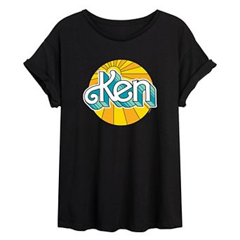 Juniors' Barbie Ken Sunburst Oversized Graphic Tee