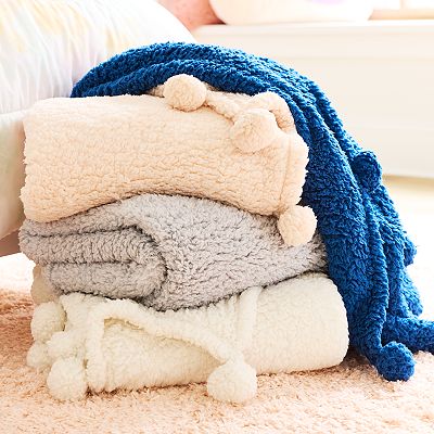 The Big One Kids Sherpa Pom Throw