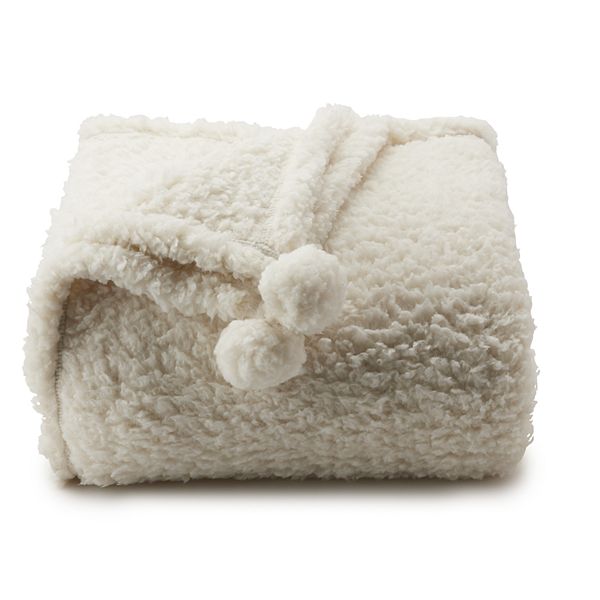 The Big One Kids Sherpa Pom Throw