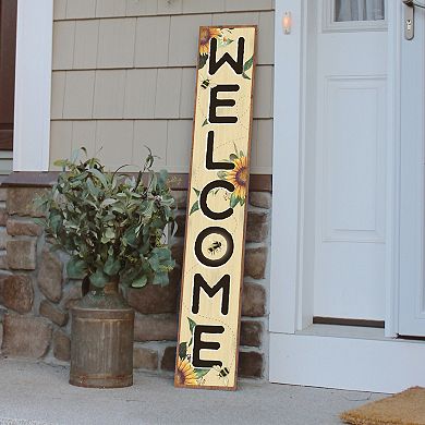 Artisan Signworks Weatherproof Welcome Sunflower Porch Floor Decor