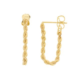 Au Naturale 10k Gold Dangle Rope Chain Earrings