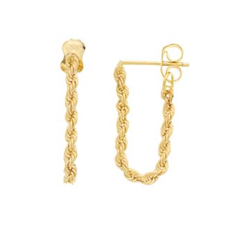 Au Naturale 10k Gold Dangle Rope Chain Earrings