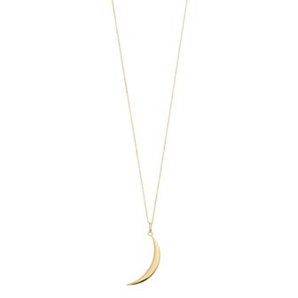 Au Naturale 10k Gold Crescent Moon Pendant Necklace