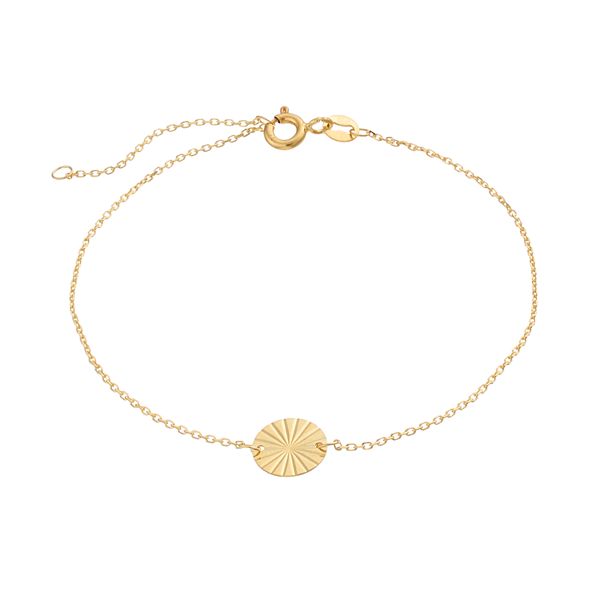 Au Naturale 14k Gold Disc Charm Bracelet