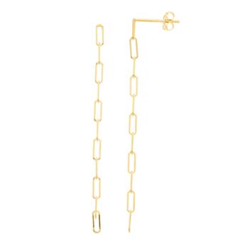 Au Naturale 14k Gold Paper Clip Drop Earrings