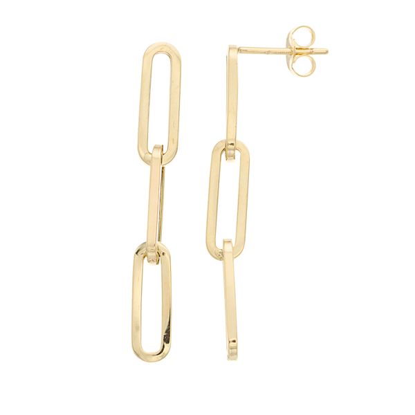 Au Naturale 14k Gold Paper Clip Chain Earrings