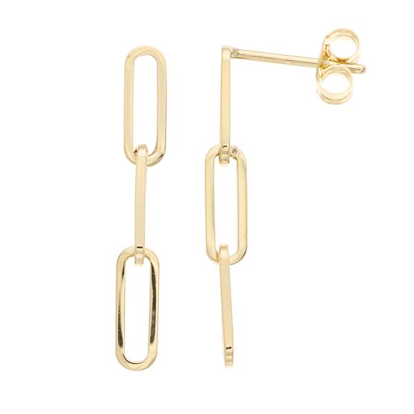 Au Naturale 14k Gold Paper Clip Chain Earrings